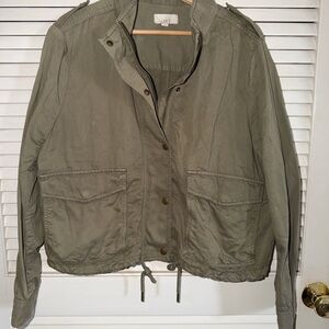 LOFT Khaki Utility Jacket for Women